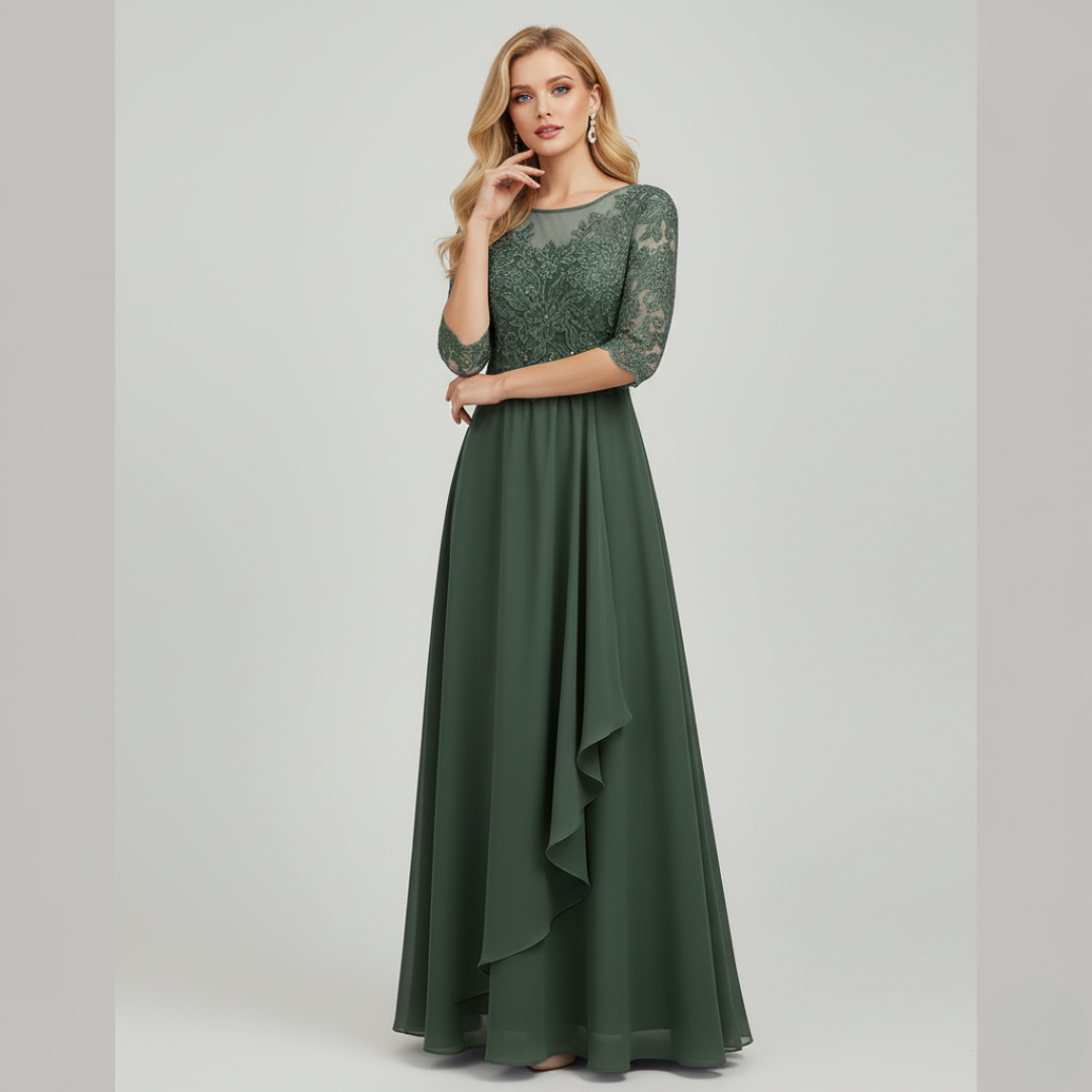 The Frida Embroidered Chiffon Midi Dress – Women's Dresses – – Lila Faye