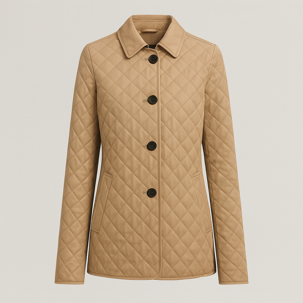 The Camille Quilted Jacket – Jacket – Beige – Lila Faye