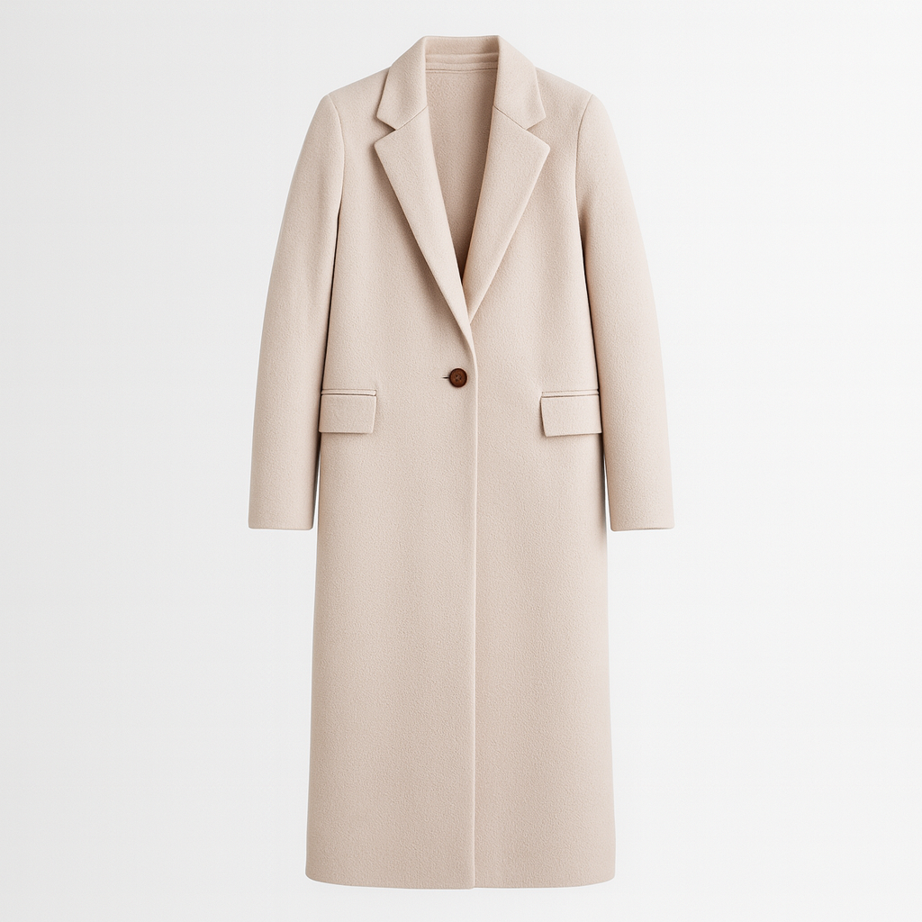 The Marcelline Long Overcoat – Coat – Beige – Lila Faye