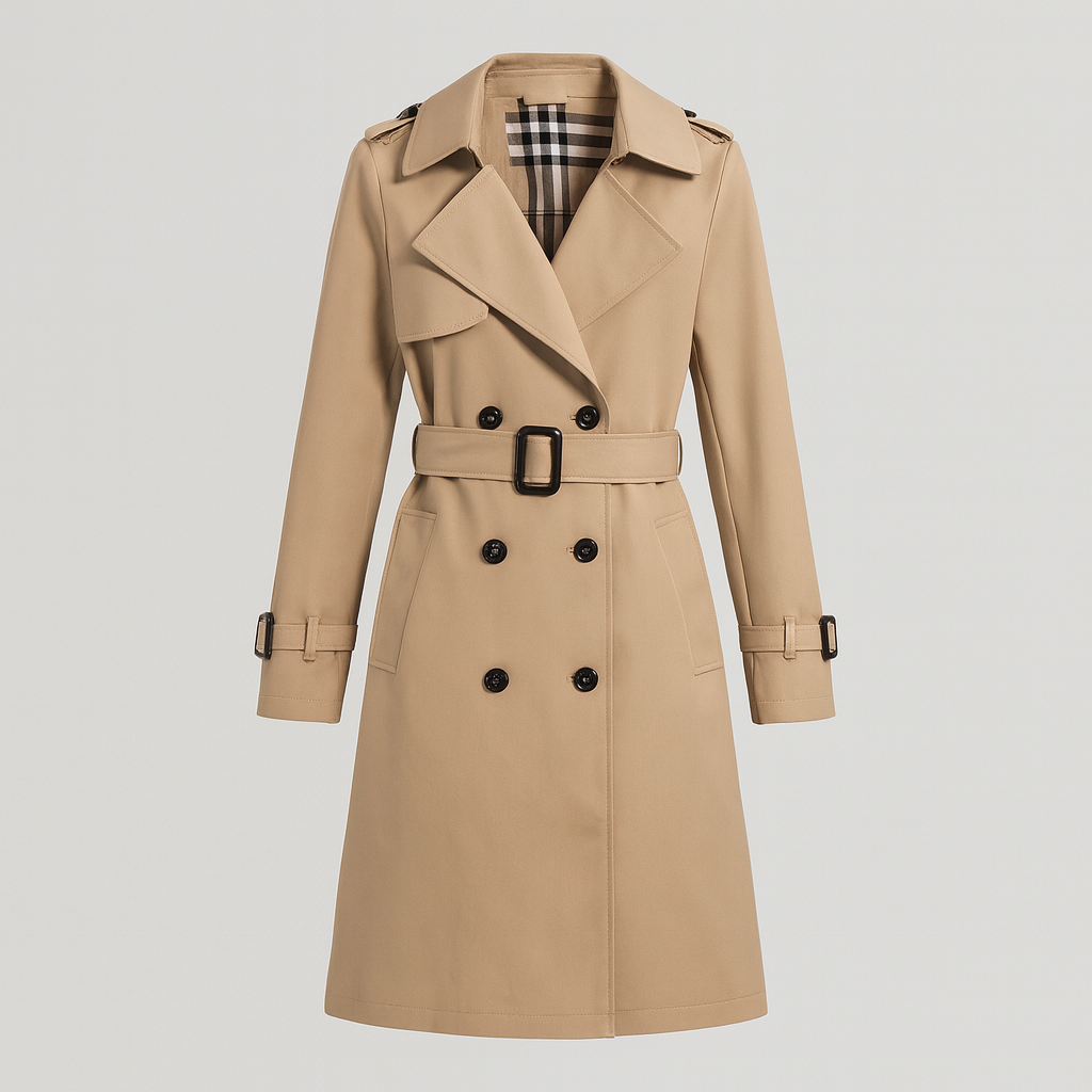 The Paige Double-Breasted Coat – Jacket – Beige – Lila Faye
