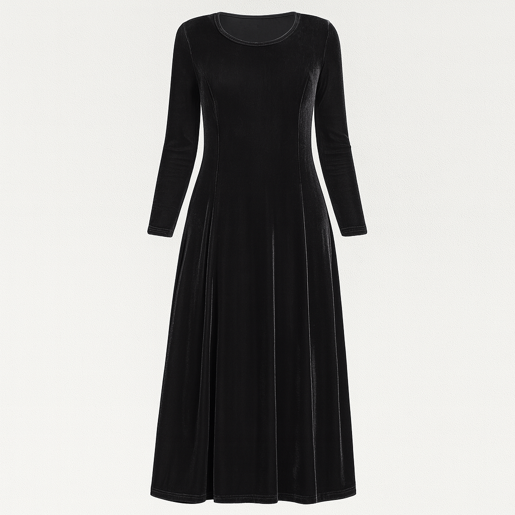 The Amara Velvet Midi Dress – Dress – Black – Lila Faye
