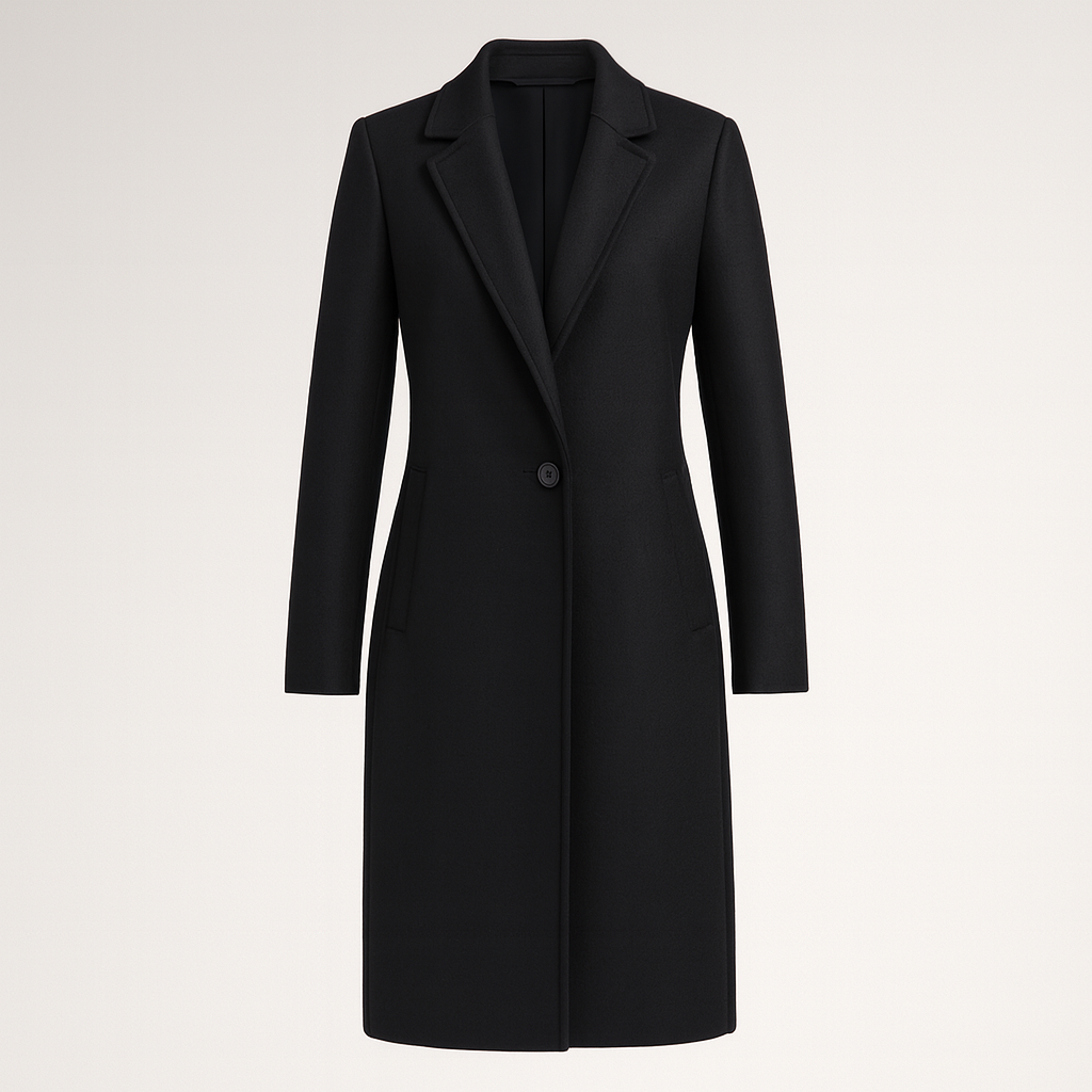 The Marcelline Long Overcoat – Coat – Black – Lila Faye