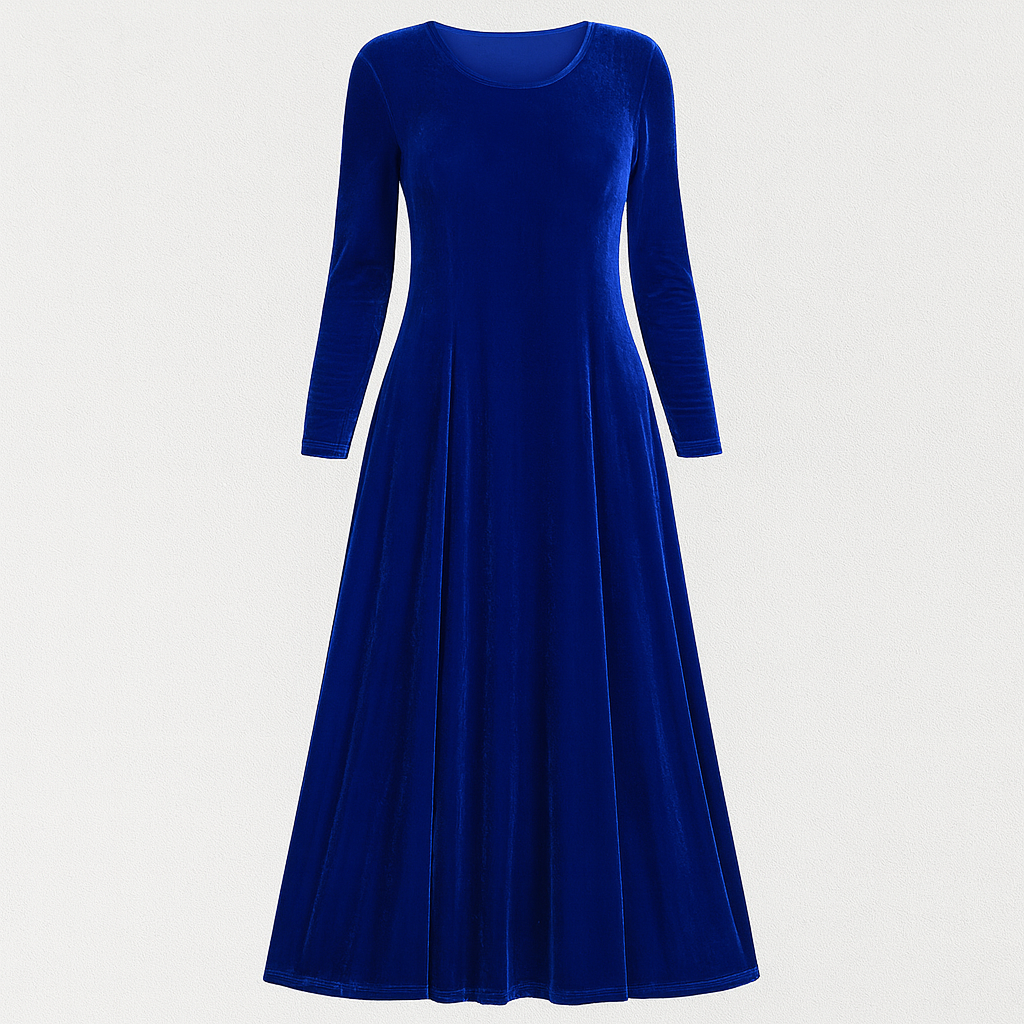 The Amara Velvet Midi Dress – Dress – Blue – Lila Faye