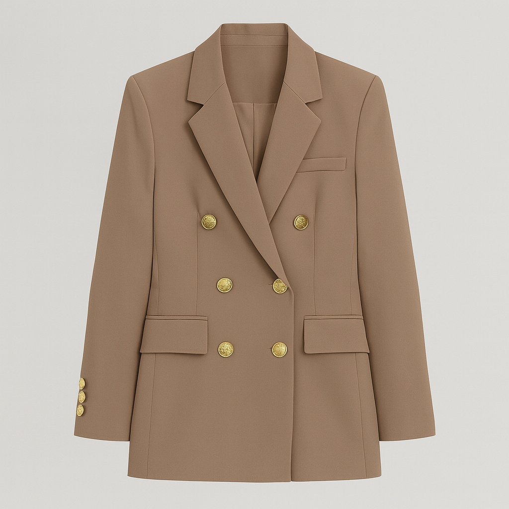 The Victoria Double-Breasted Blazer – Jacket – Brown – Lila Faye