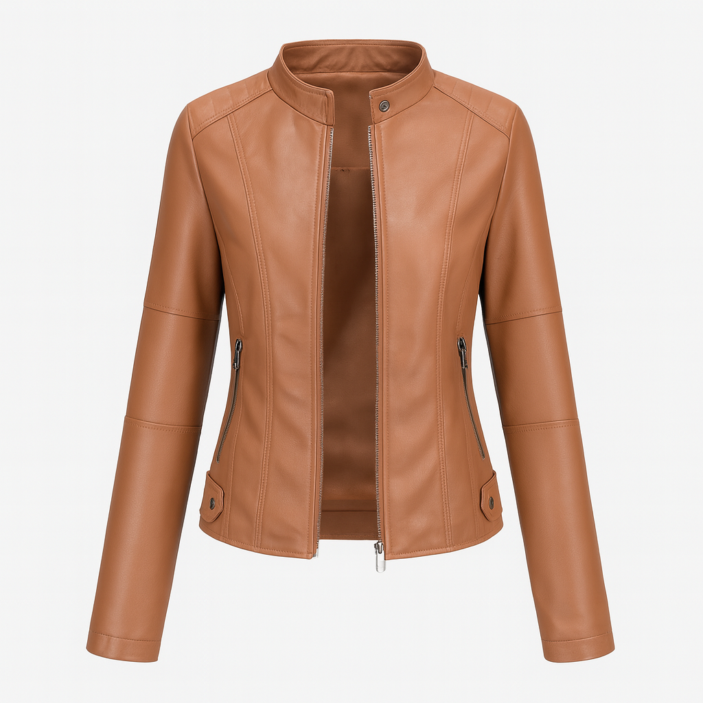 The Liriel Leather Jacket – Jacket – Brown – Lila Faye