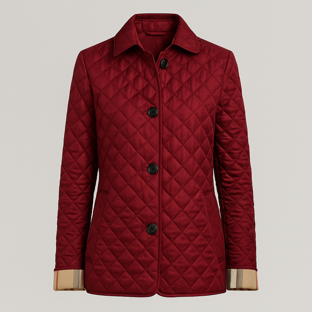 The Camille Quilted Jacket – Jacket – Burgundy – Lila Faye