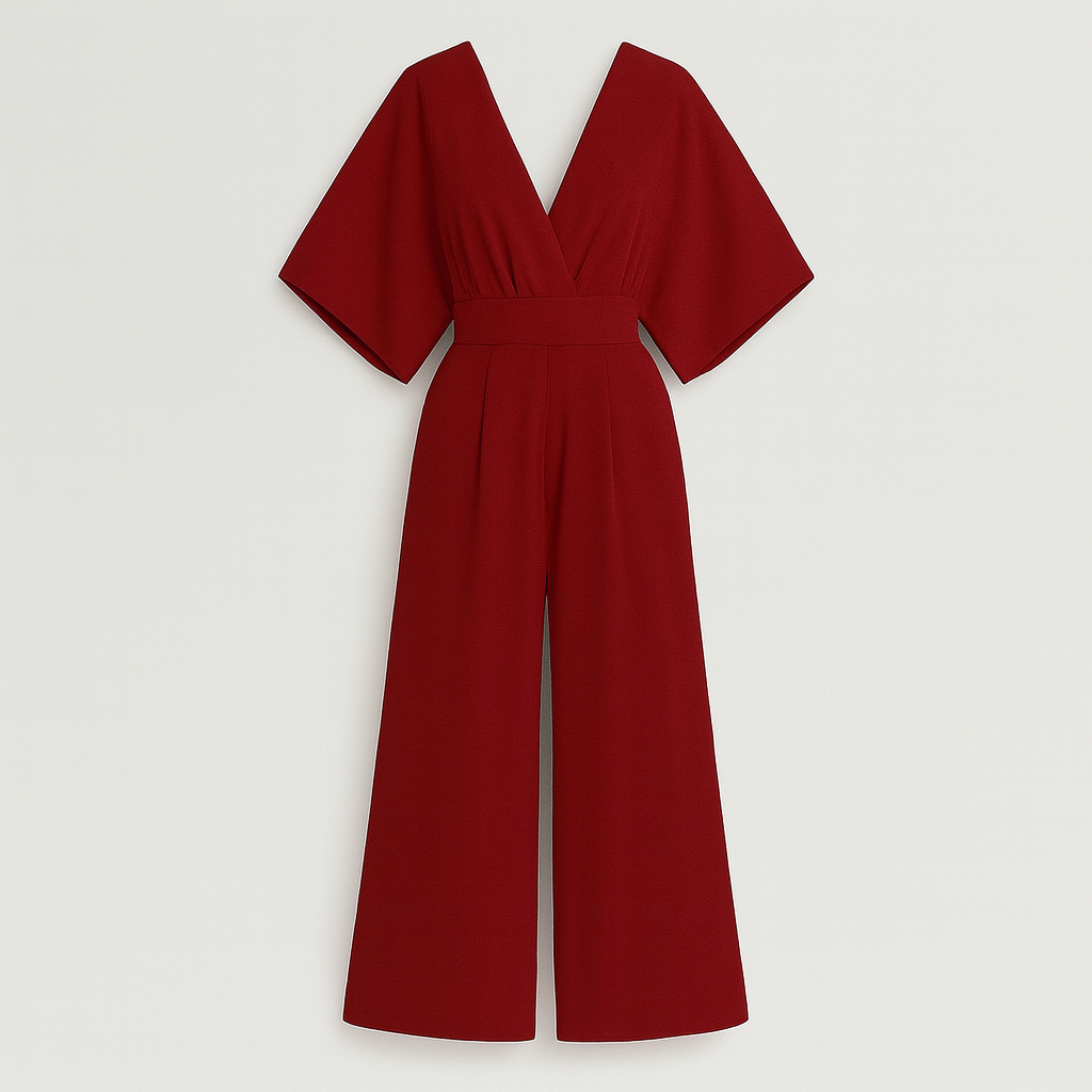 The Celeste Wide-Leg Jumpsuit – Jumpsuits – Burgundy – Lila Faye