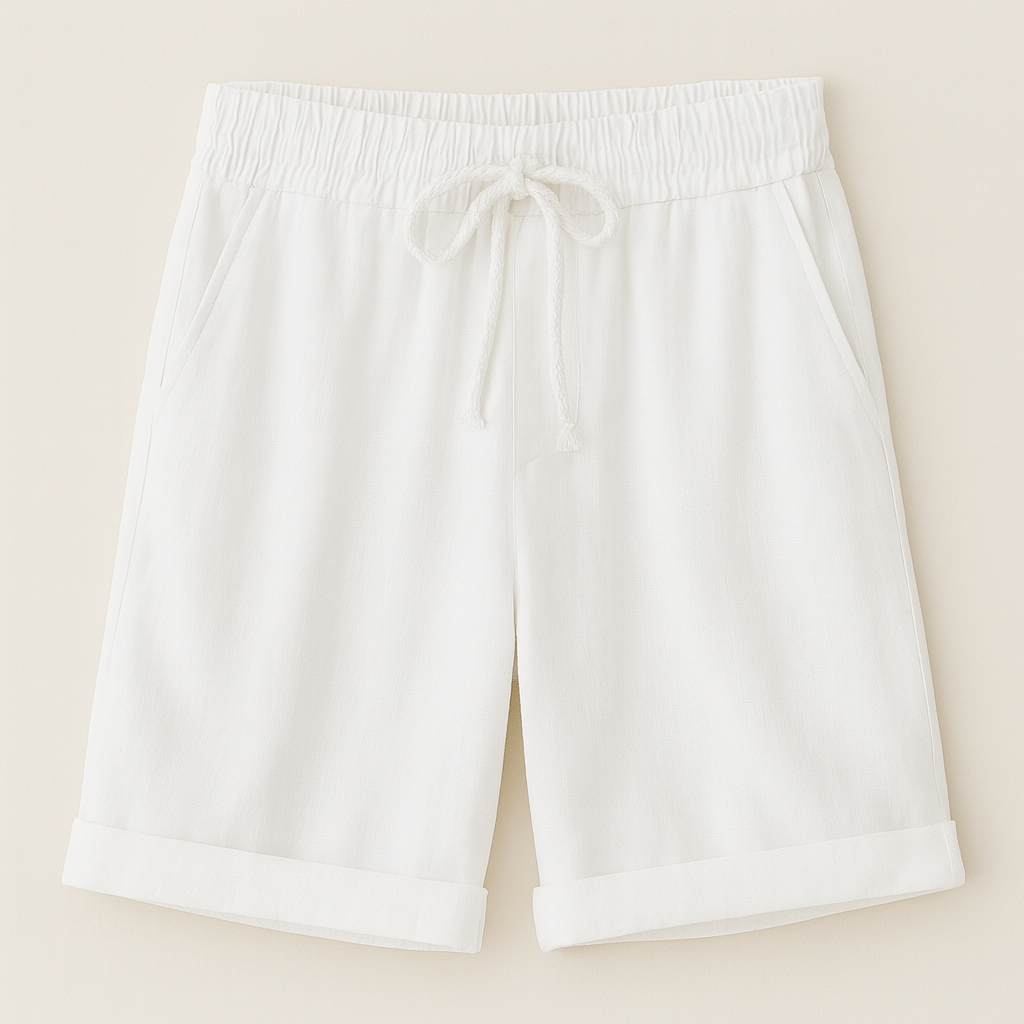 The Sofia Linen Capri Trousers – Trousers – White – Lila Faye