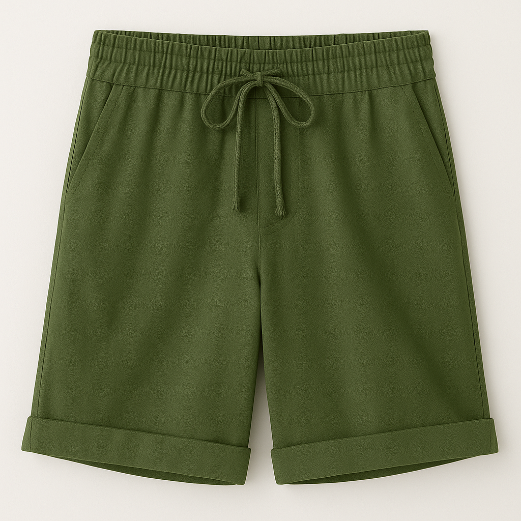 The Sofia Linen Capri Trousers – Trousers – Olive Green – Lila Faye