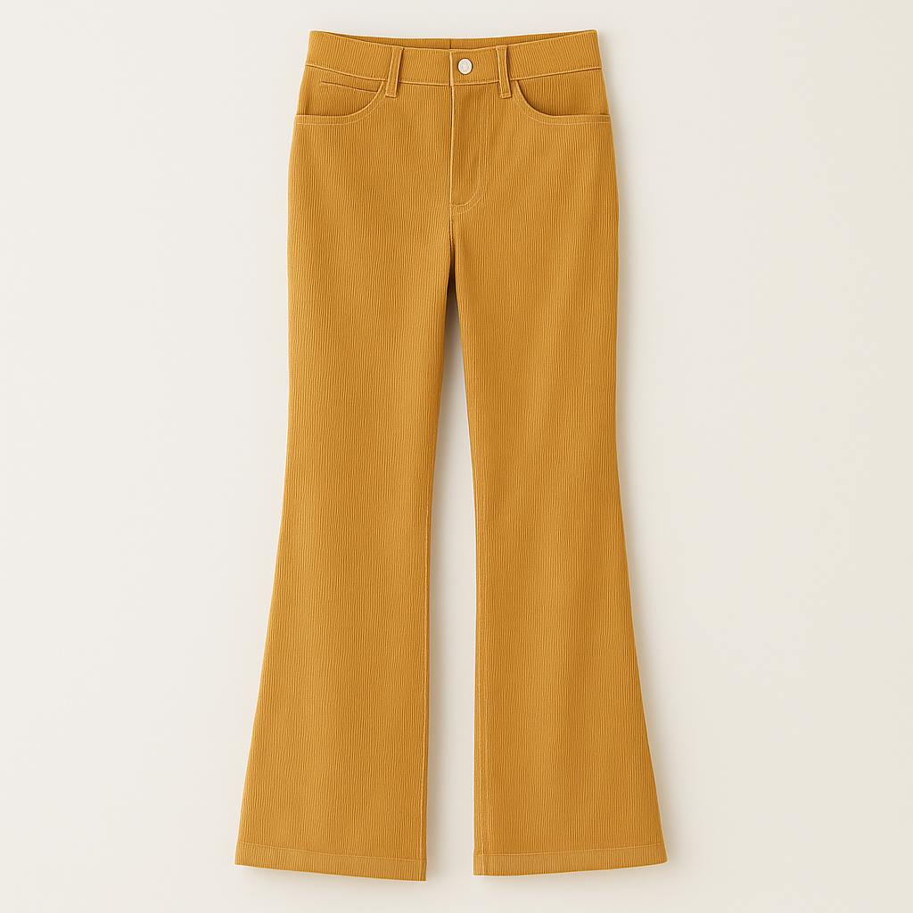 The Greta High-Waisted Flared Trousers – Trousers – Khaki – Lila Faye