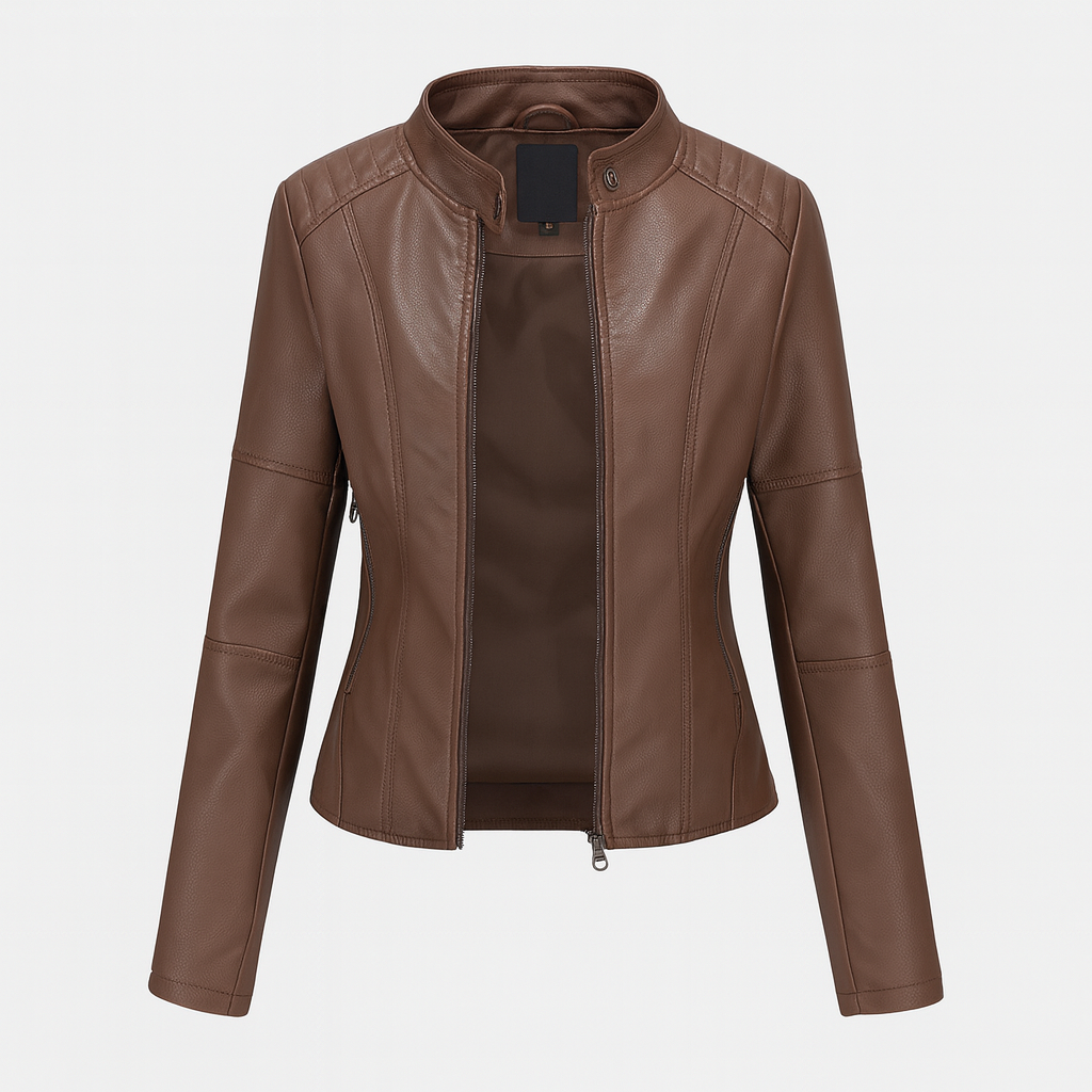 The Liriel Leather Jacket – Jacket – Coffee – Lila Faye