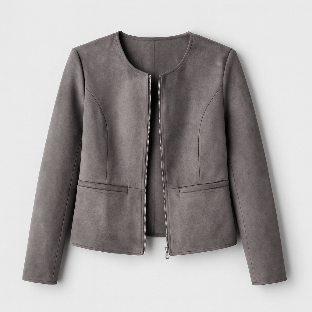 The Adeline Cropped Jacket – Jacket – Dark Grey – Lila Faye