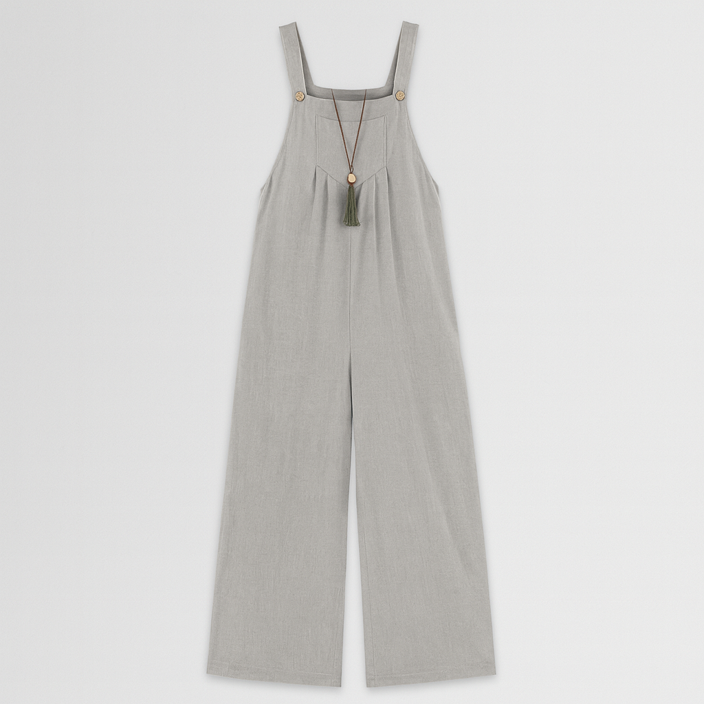 The Karolina Linen Jumpsuit – Jumpsuits – Grey – Lila Faye