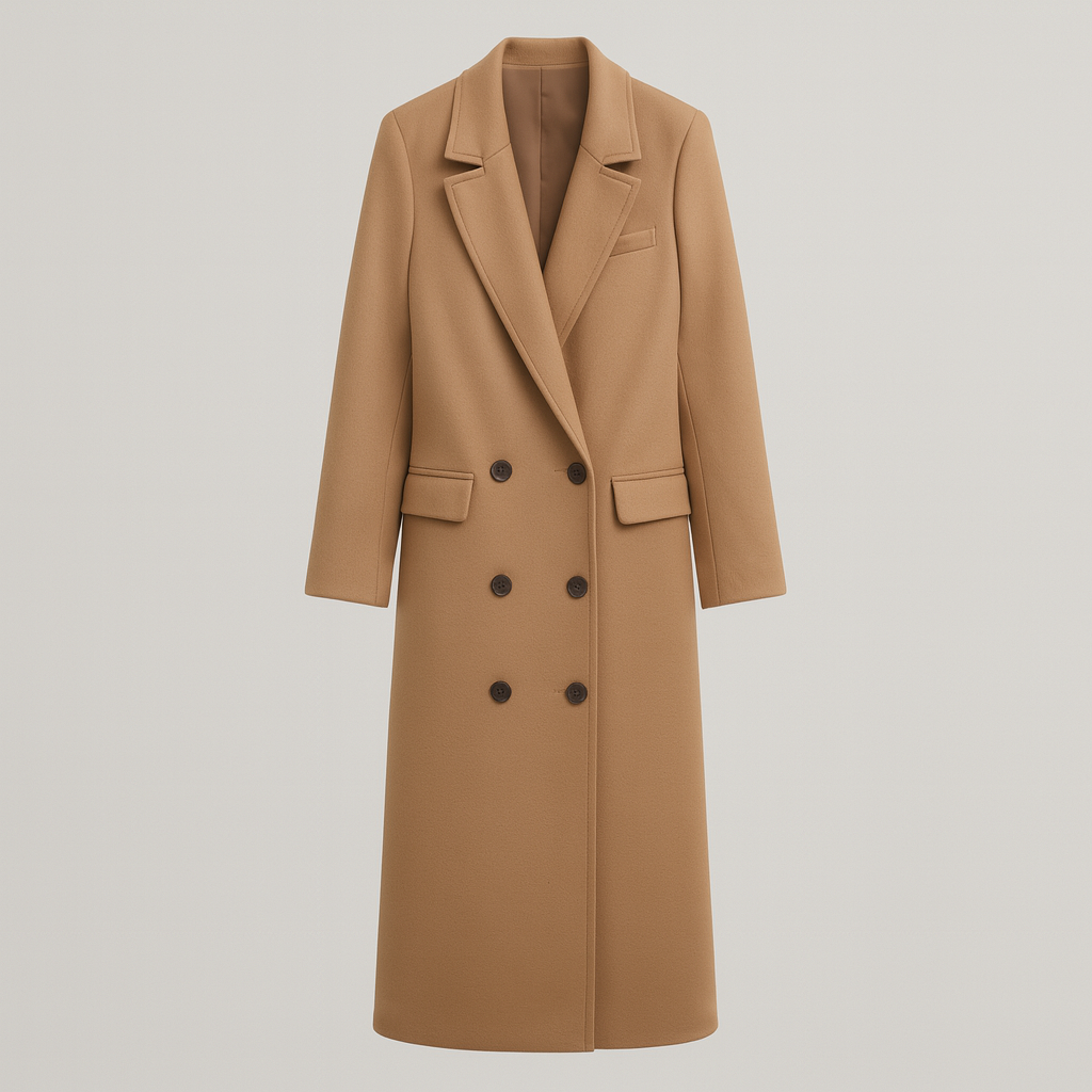 The Claudia Double-Breasted Winter Coat – Coat – Khaki – Lila Faye