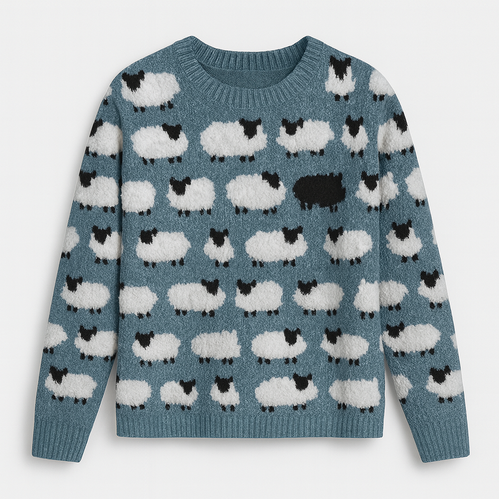 The Meadow Sheep Knit Sweater – Sweaters – Multicolour 2 – Lila Faye
