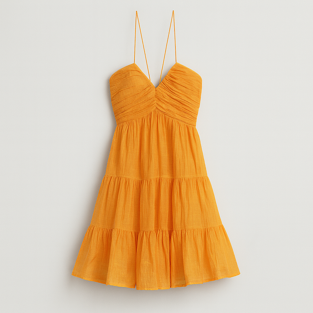 The Dima Elegant Sleeveless Dress – Dress – Orange – Lila Faye