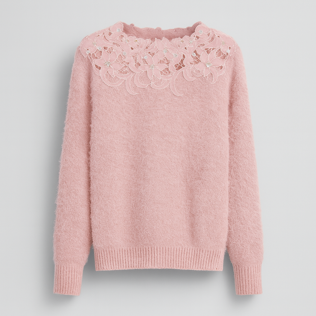 The Elodie Floral Knit Sweater – Sweaters – Pink – Lila Faye