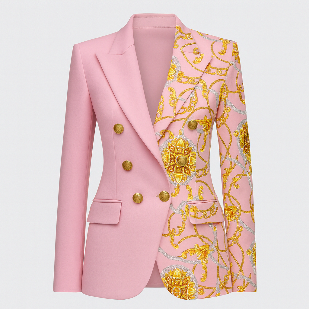 The Valentina Asymmetrical Blazer – Jacket – Pink – Lila Faye