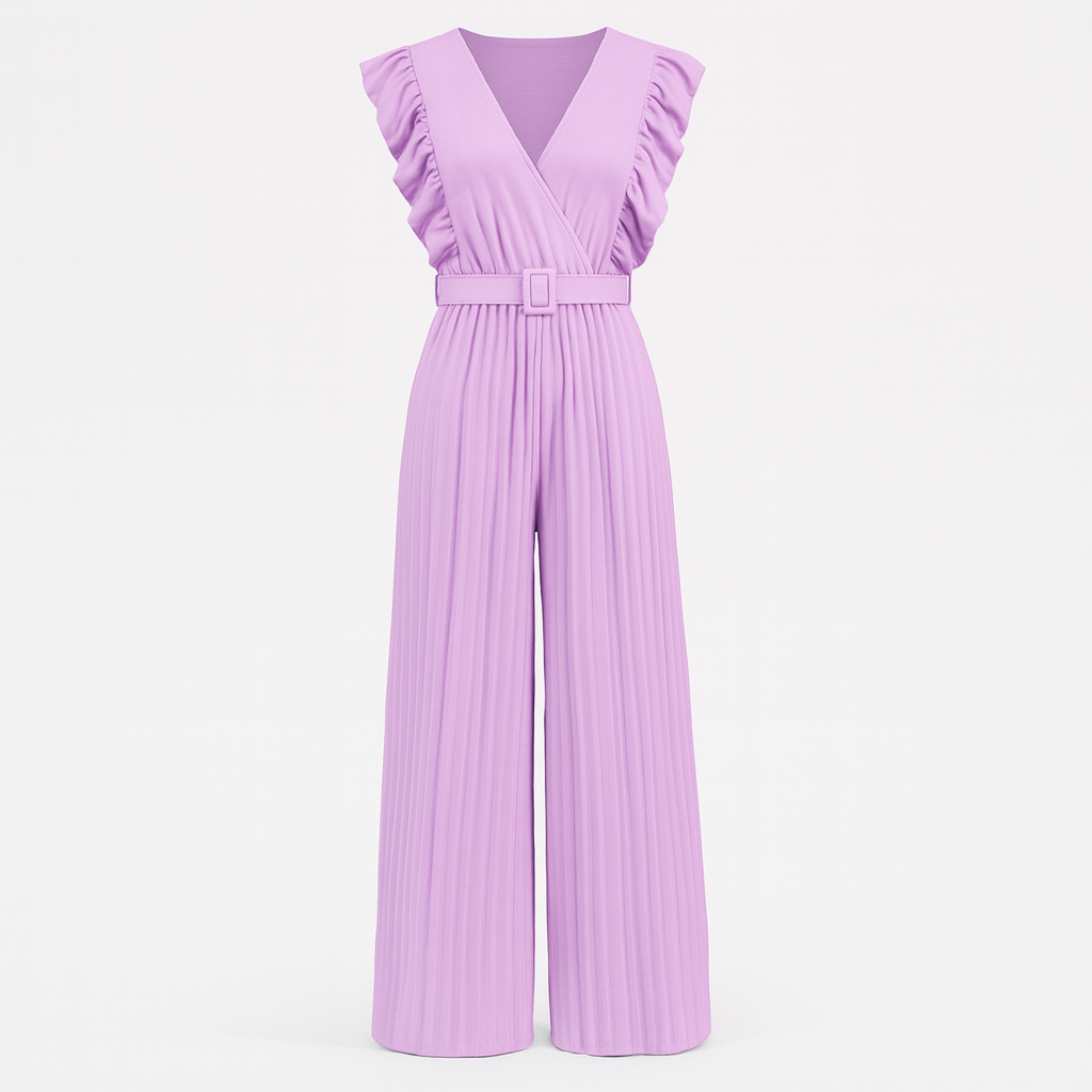 The Miriama Pleated Jumpsuit – Jumpsuits – Purple – Lila Faye
