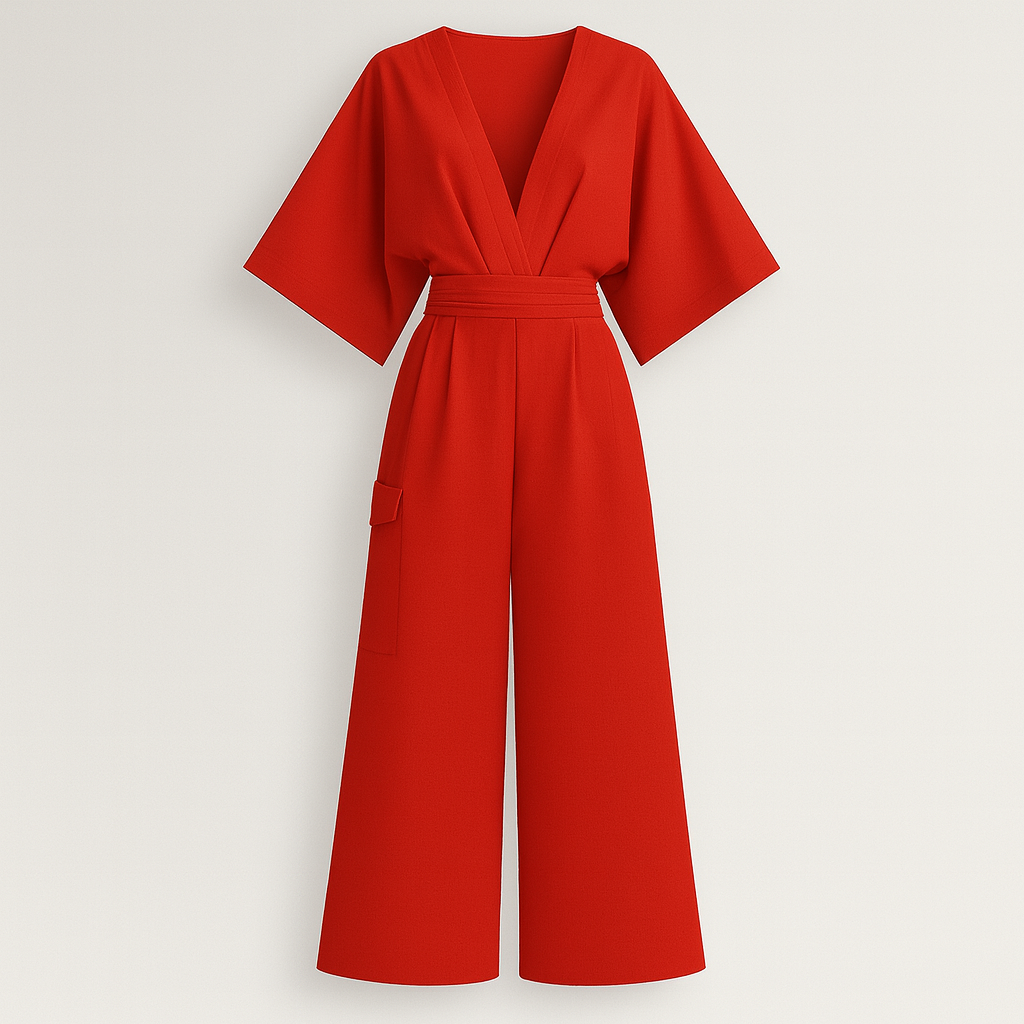 The Celeste Wide-Leg Jumpsuit – Jumpsuits – Red – Lila Faye