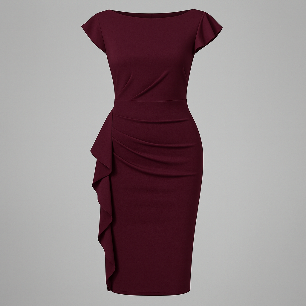 The Elara Bodycon Party Dress – Dress – Burgundy – Lila Faye