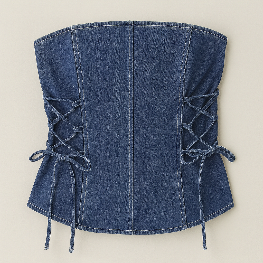 The London Denim Lace Tube Top – – –Lila Faye