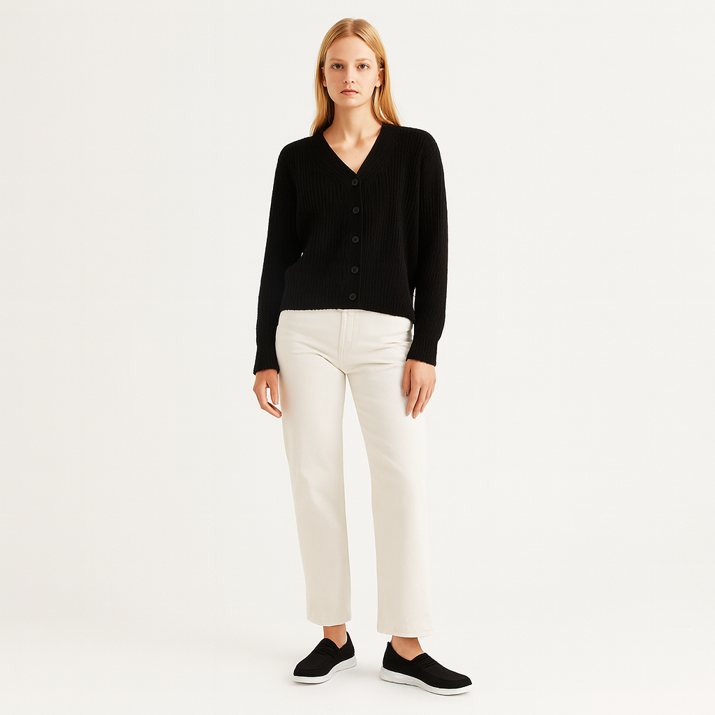 Slip-on casual loafers with ribbed fabric texture, round toe, lace-up accent on the side, and cushioned lightweight sole.