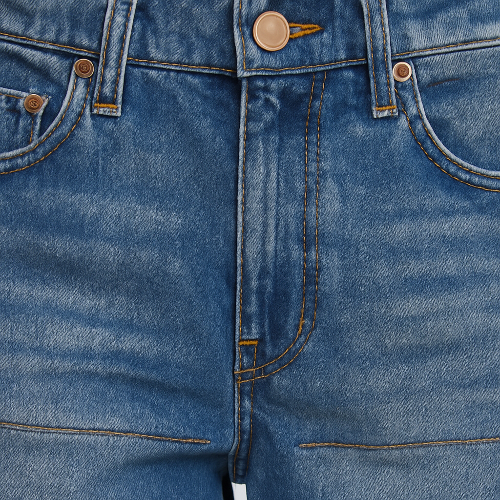 Wide-leg denim jeans with vintage-inspired wash, high-rise waist, and relaxed fit, styled for modern casual wear