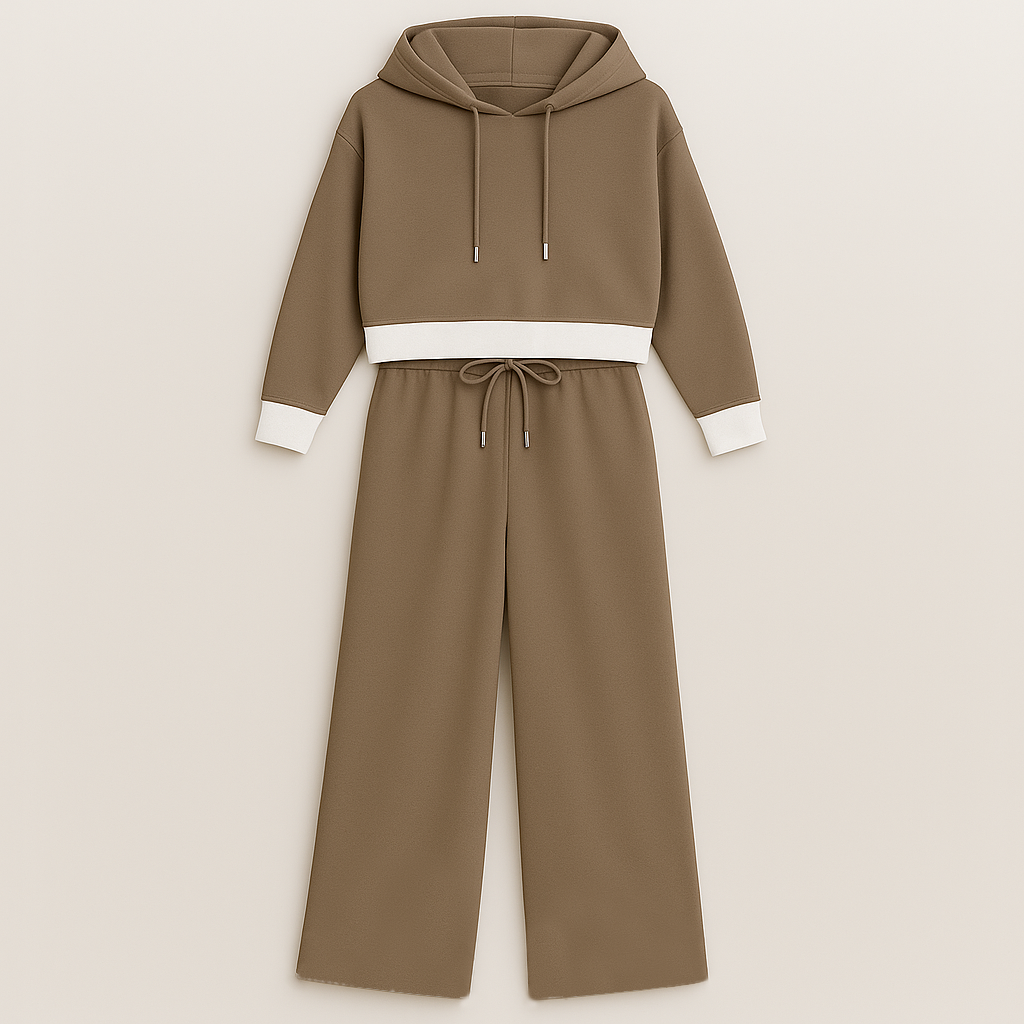 Wide-leg lounge pants with drawstring waist and relaxed fit, styled for everyday comfort and casual looks