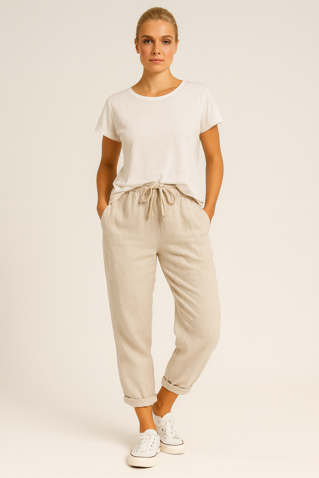 The Lila Cotton Blend Trousers – Trousers – – Lila Faye