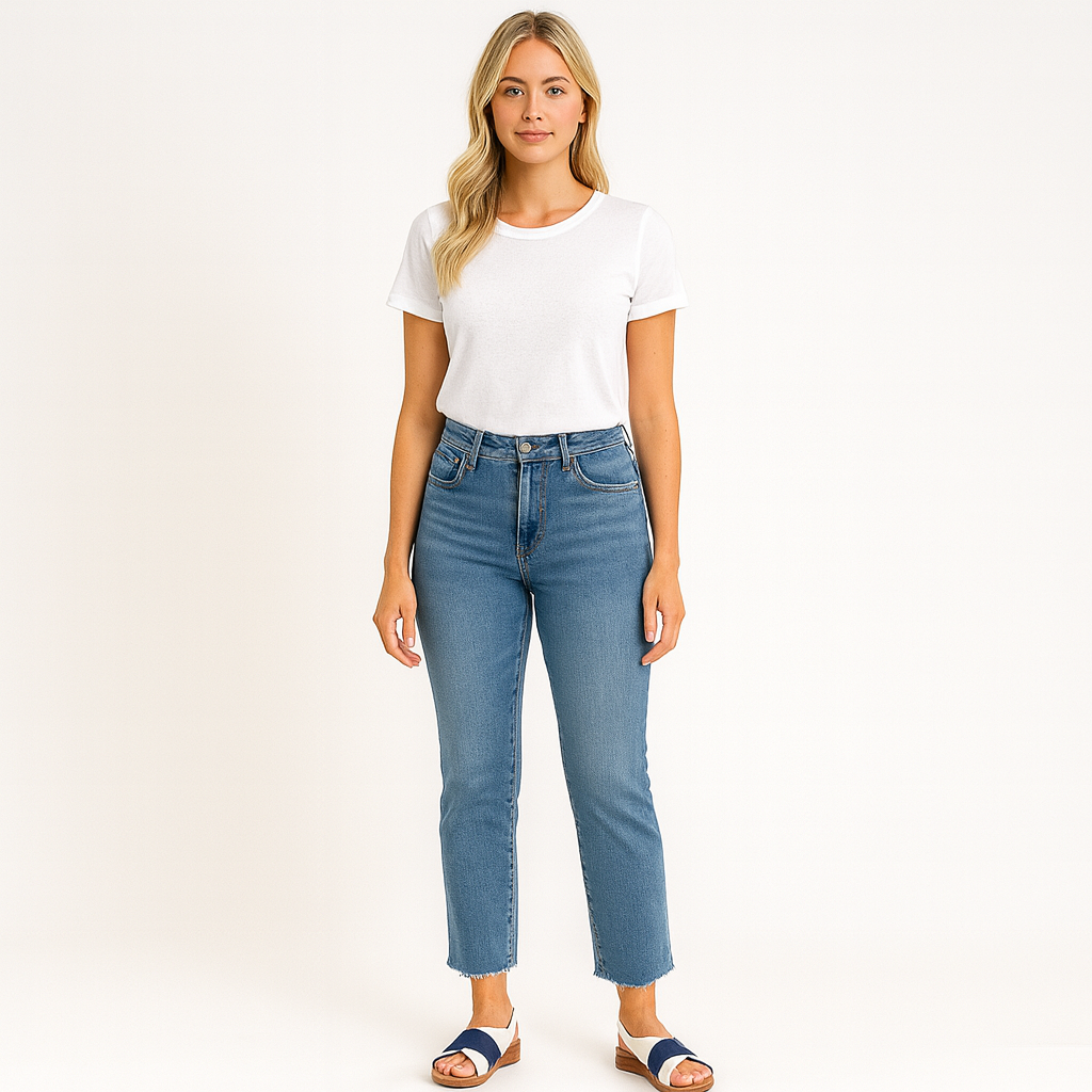 Two-tone wedge sandals with open toe, cross-strap design, and cushioned sole for casual summer wear