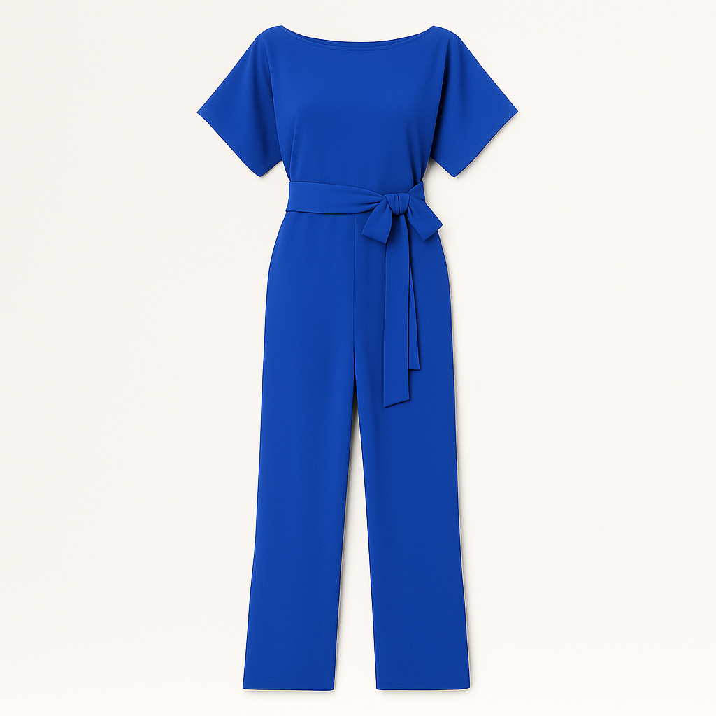 The Sneha Belted Jumpsuit – Jumpsuit – Blue – Lila Faye