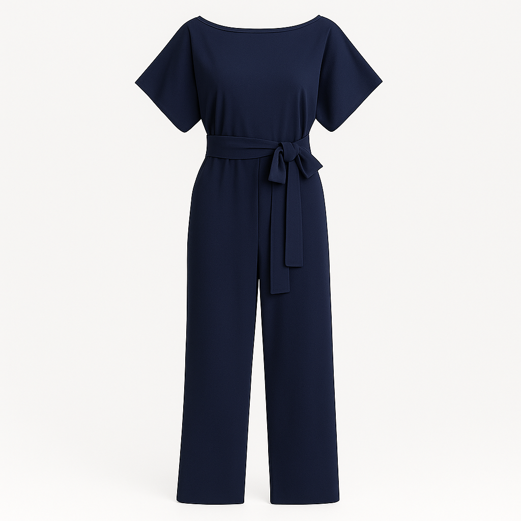 The Sneha Belted Jumpsuit – Jumpsuit – Navy – Lila Faye