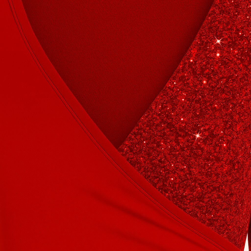 Fitted wrap-style top with deep V-neckline and sequined sleeve detail