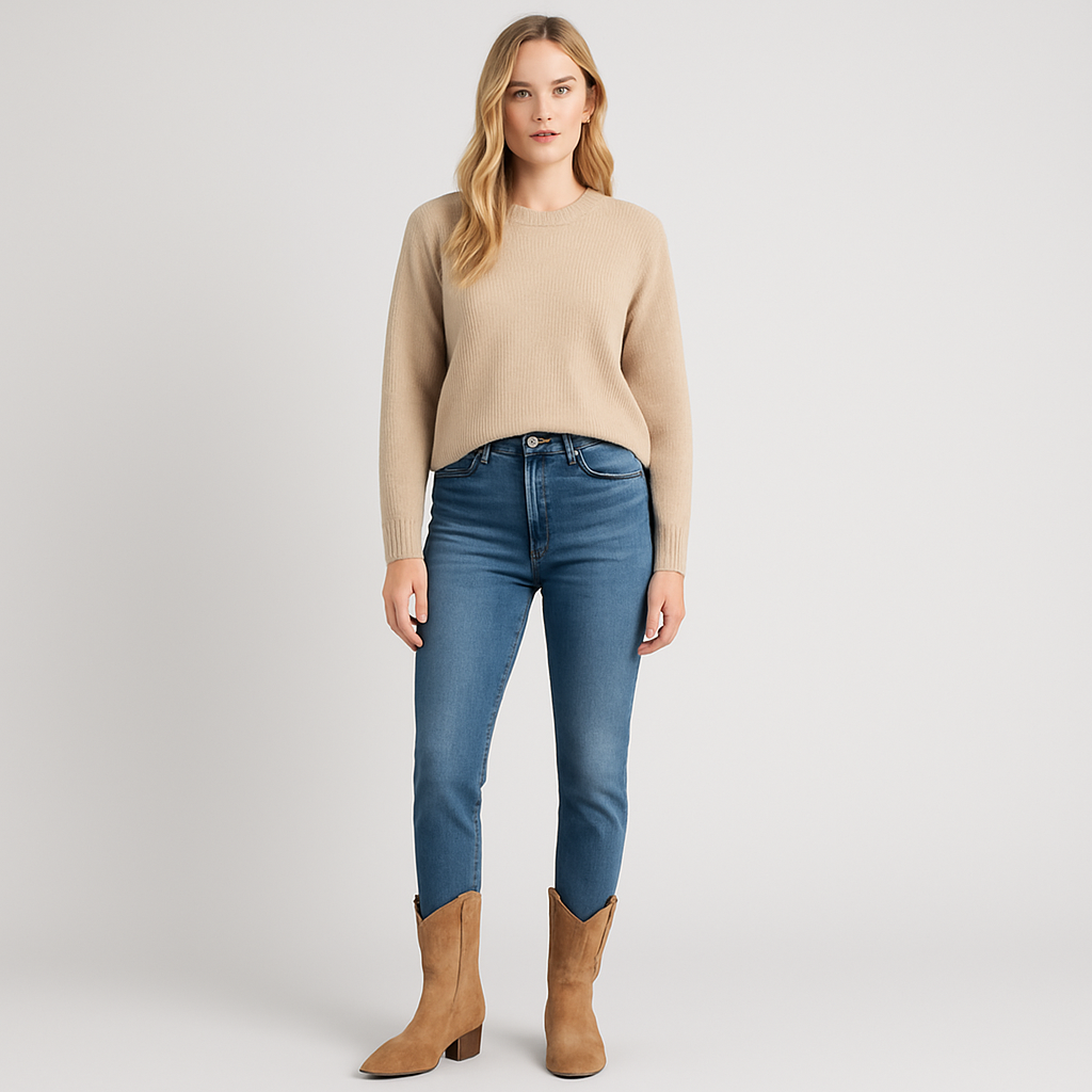 Mid-calf Western boots with embroidered design, pull-on tabs, and block heel for everyday casual wear.