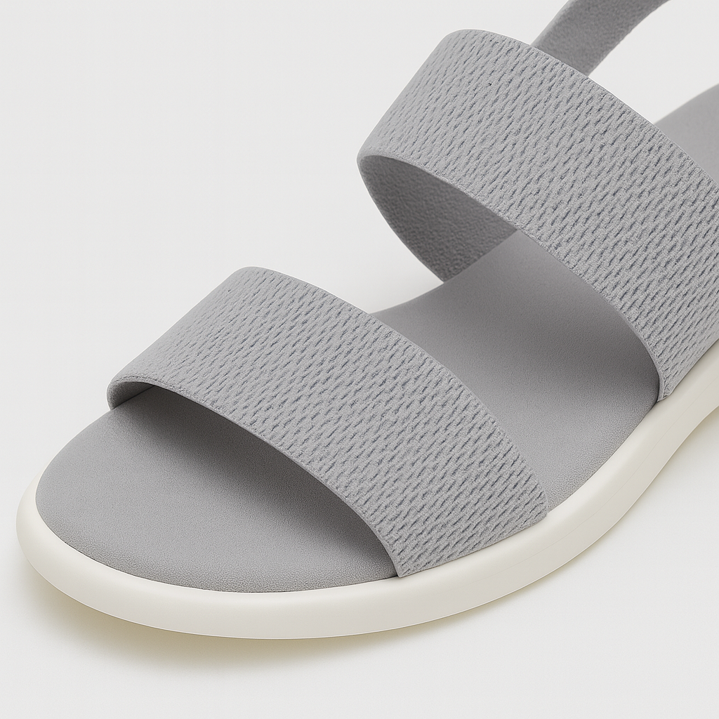 Sandals with wide dual straps and slingback support, designed for everyday casual comfort