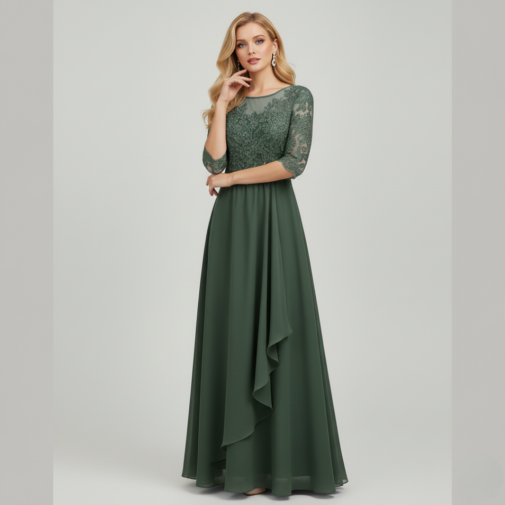 The Frida Embroidered Chiffon Midi Dress – Women's Dresses – – Lila Faye