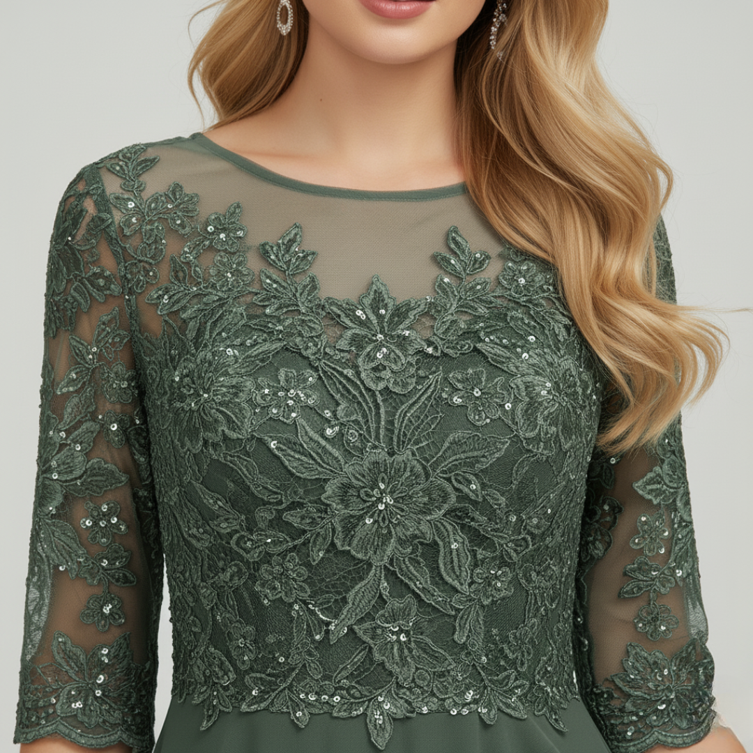 The Frida Embroidered Chiffon Midi Dress – Women's Dresses – – Lila Faye