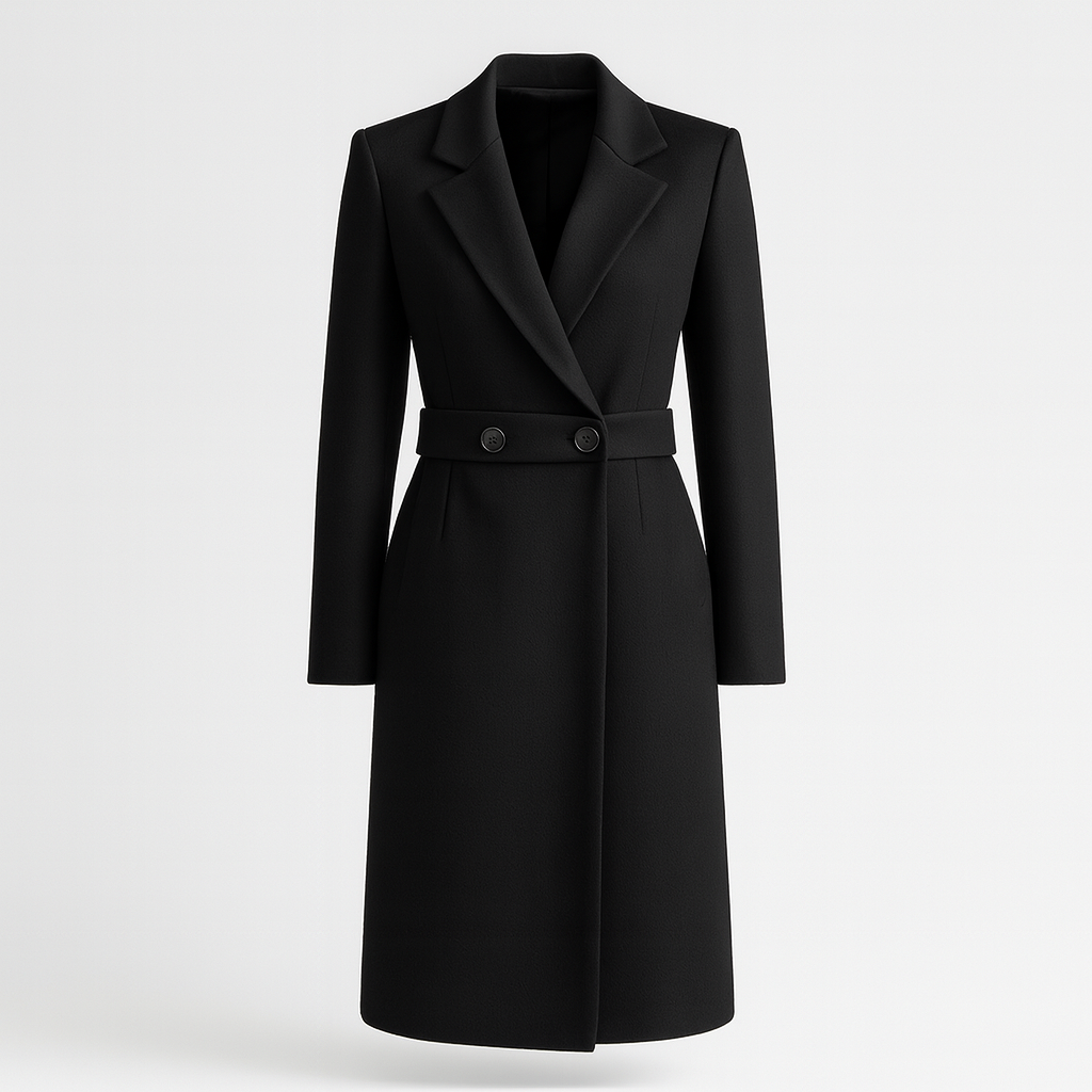 The Evelyne Long Overcoat – Coat – Black – Lila Faye