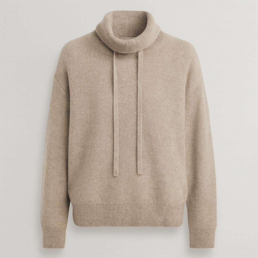 The Colette Cashmere Turtleneck Sweater – Sweaters – Beige – Lila Faye