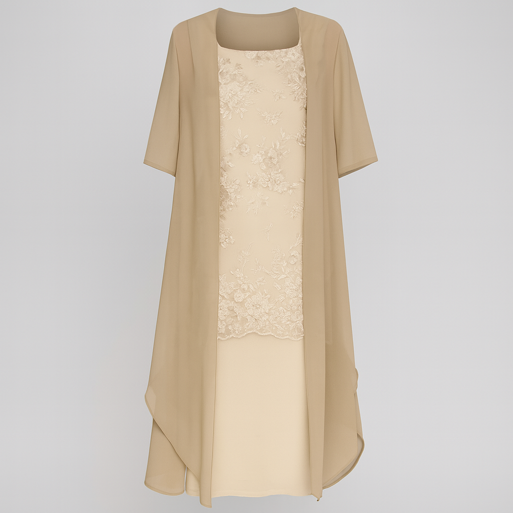 The Maribel Floral Midi Dress – Dress – Beige – Lila Faye