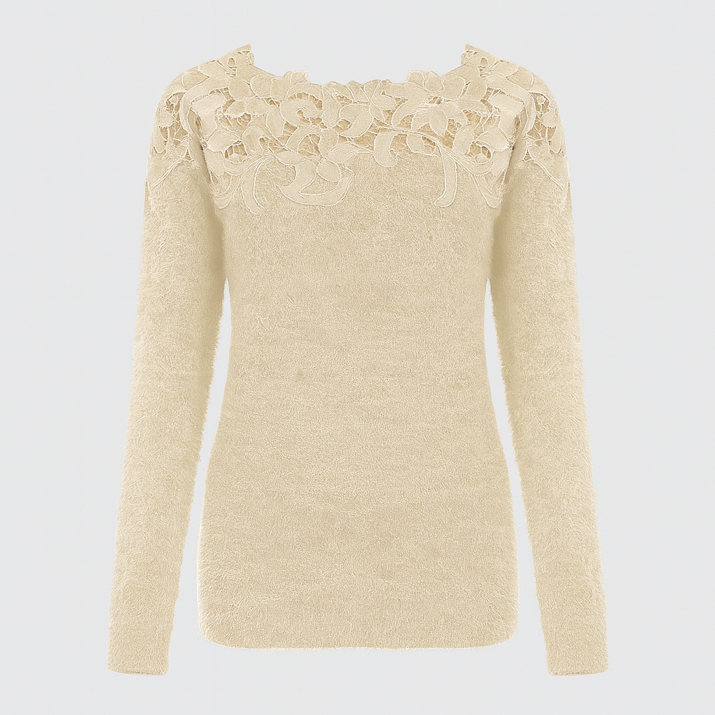 The Elodie Floral Knit Sweater – Sweaters – Beige – Lila Faye