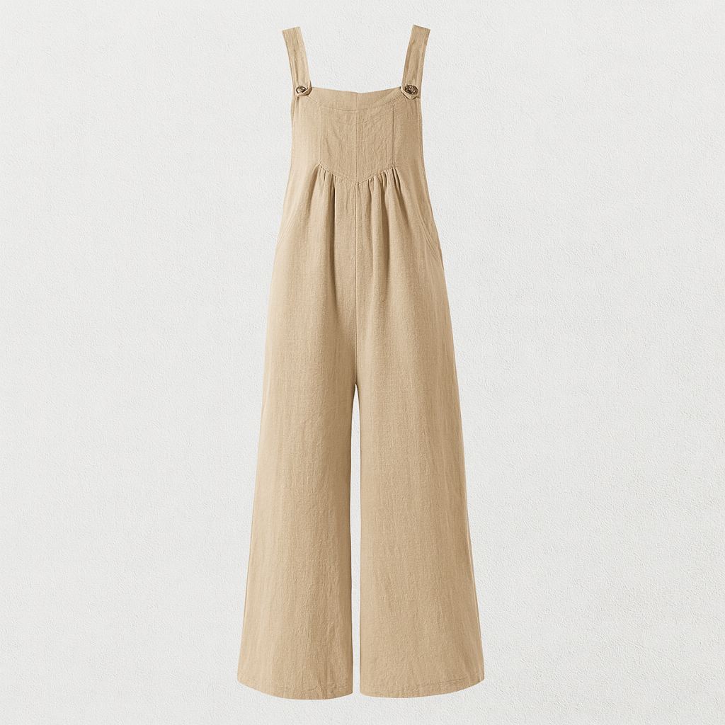 The Karolina Linen Jumpsuit – Jumpsuits – Beige – Lila Faye