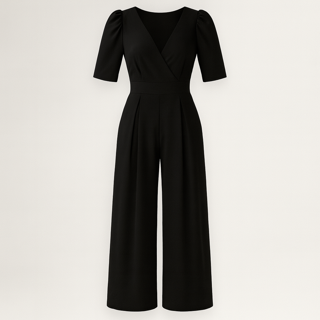 The Elara Wide-Leg Jumpsuit – Jumpsuits – Black – Lila Faye