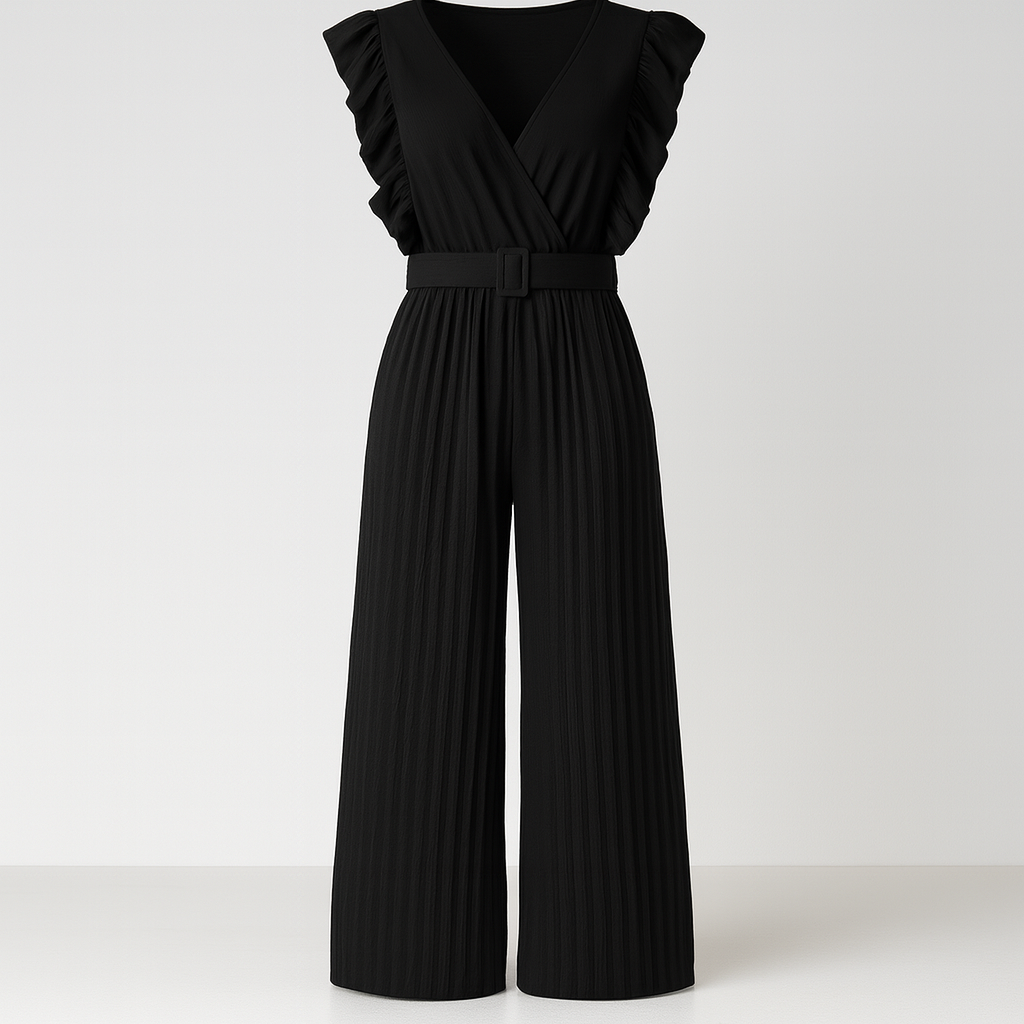 The Miriama Pleated Jumpsuit – Jumpsuits – Black – Lila Faye