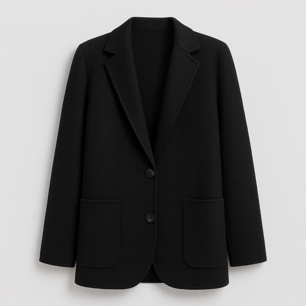 The Amelia Wool Blazer Coat – Jacket – Black – Lila Faye