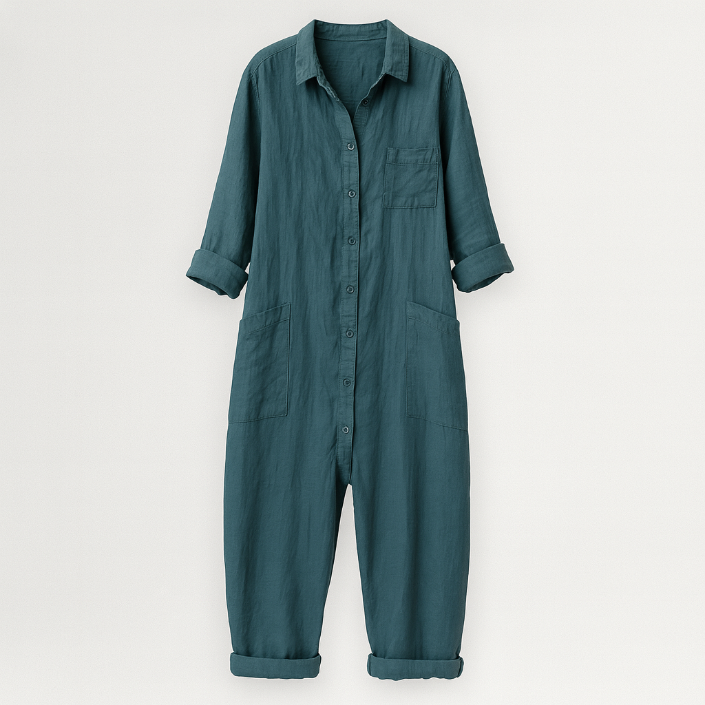 The Aria Linen Jumpsuit – Jumpsuits – Blue – Lila Faye