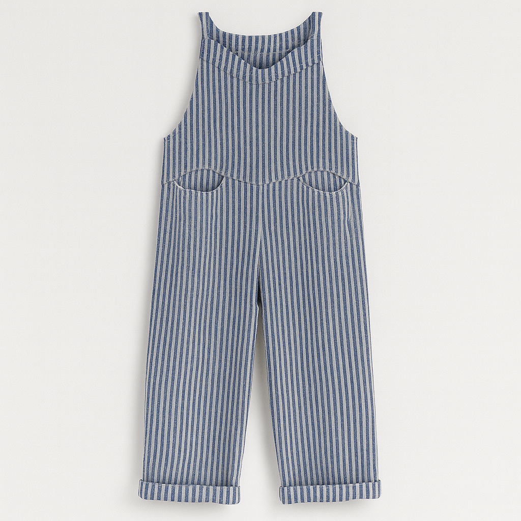 The Harper Striped Linen Jumpsuit – Jumpsuits – Blue – Lila Faye