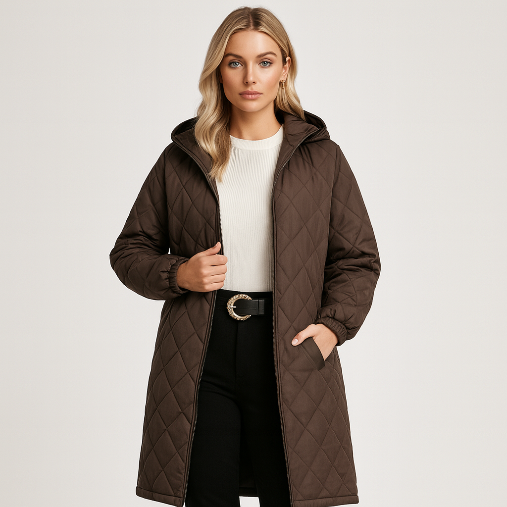 The Brielle Quilted Hooded Coat – Jacket – – Lila Faye