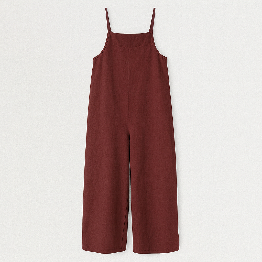 The Kaia Linen Jumpsuit – Jumpsuits – Burgundy – Lila Faye